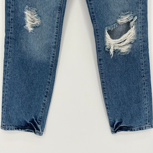 We The Free‎ People Bren Boyfriend Fit Jeans Size 25 Distressed Denim Button Fly - Picture 3 of 14